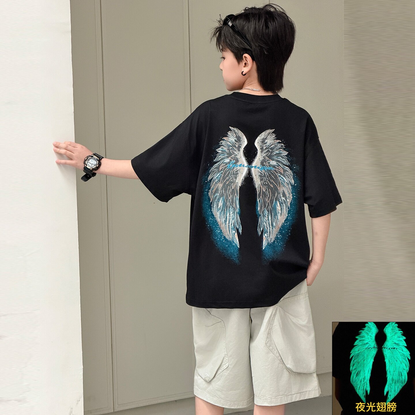 休闲棉两件夏季翅膀套装百搭宽松