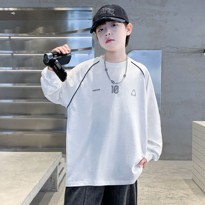 春秋季男童棉混休闲卡绳卫衣宽松