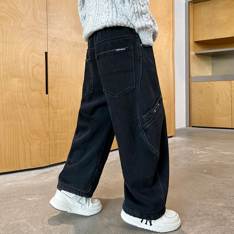 男童春款牛仔裤2026新款中大童炸街儿童春秋季休闲裤男孩长裤痞帅