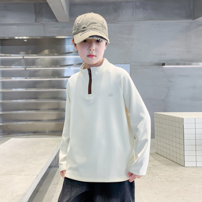 秋冬男童德绒半拉链打底衫保暖潮