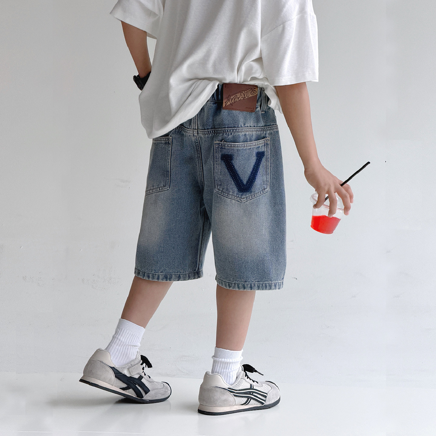 男童夏季牛仔短裤薄款2026新款洋气中大童休闲直筒中裤儿童五分裤