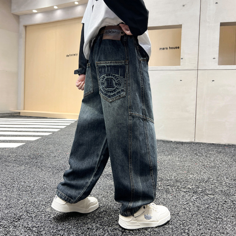 男童牛仔裤春春款2026新款儿童春装裤子中大童春季长裤男孩休闲裤
