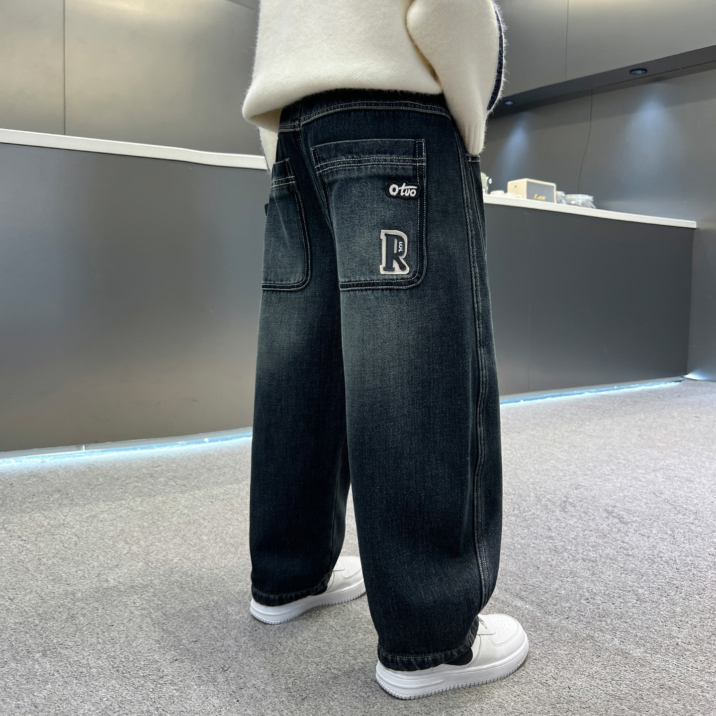 男童加绒牛仔裤秋冬季2026新款洋气儿童冬款中大童一体绒休闲裤潮