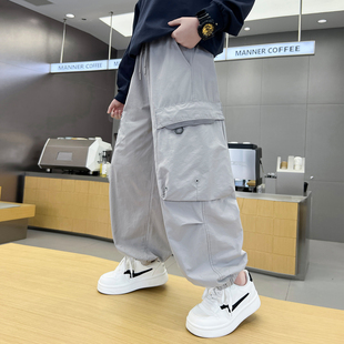 男童工装束脚裤春款2026新款中大童宽春秋季休闲长裤男孩裤子百搭