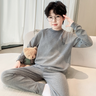 男童秋冬无缝保暖内衣套装2025新款中大童冬季家居服男孩秋衣秋裤