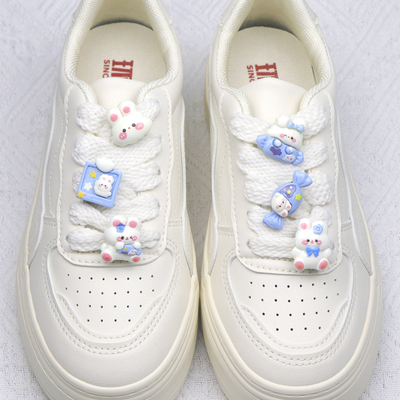 可爱卡通蓝色兔子鞋带饰品鞋带扣