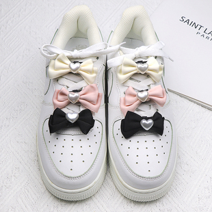 布艺珍珠爱心蝴蝶结鞋带扣鞋子上的装饰品diy配饰甜美可爱鞋扣