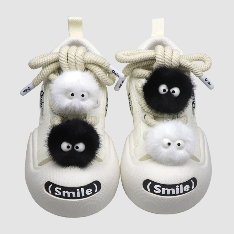 可爱卡通煤球毛球鞋带扣