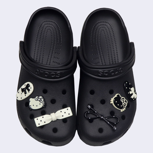 洞洞鞋鞋扣黑白波点hellokitty配饰卡通可爱蝴蝶结鞋花diy装饰扣