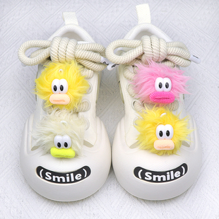 可爱大眼睛卡通毛绒玩偶鞋带配饰diy适配ouder鞋子饰品鞋带扣装饰