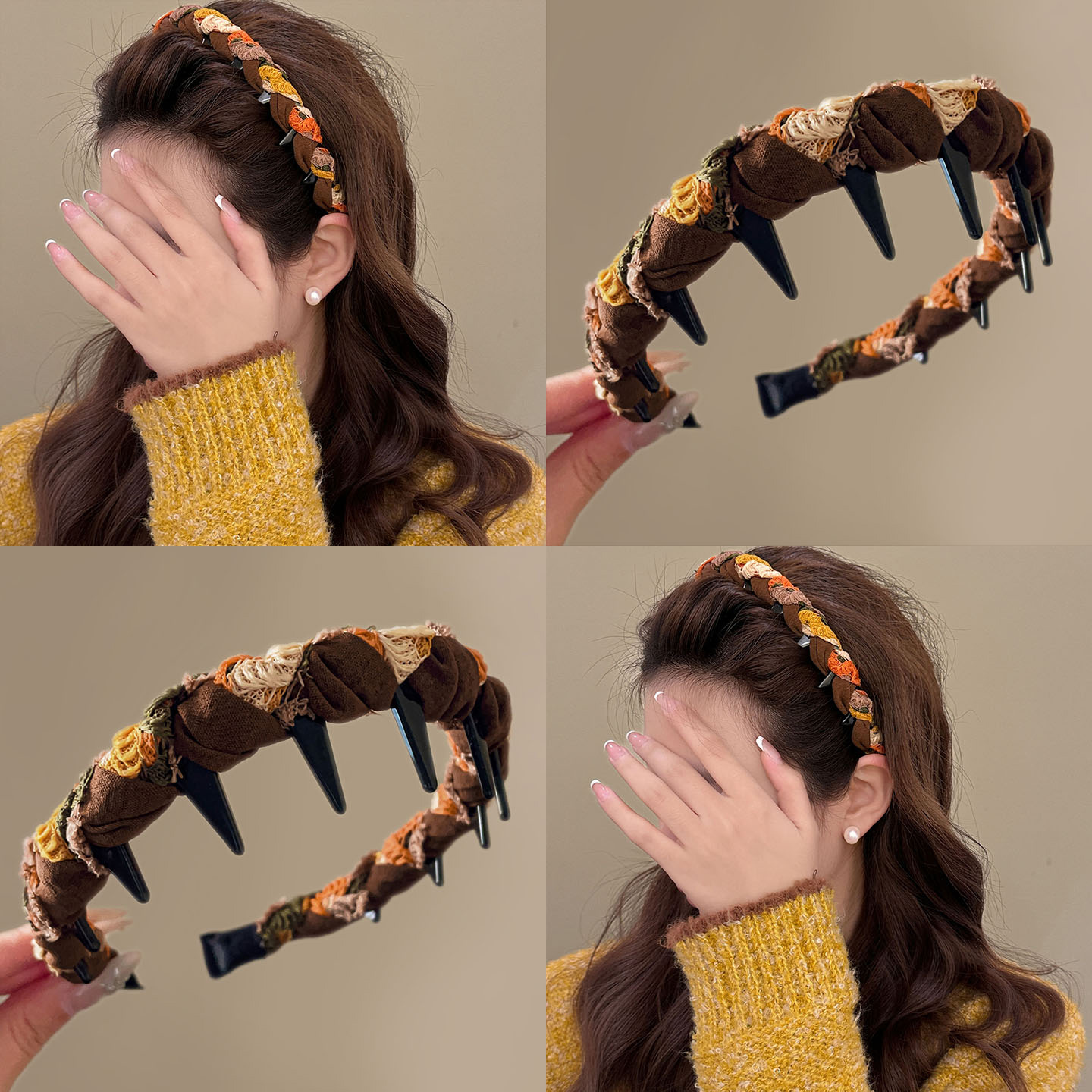 气质绕线带齿发箍女甜美高颅顶