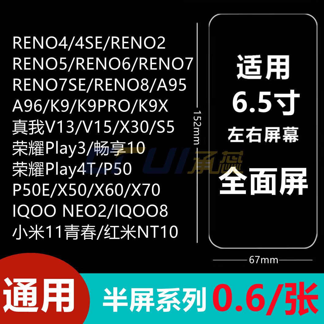 通用4.5钢化5.0玻璃5.5保护膜5.7裸片易贴全屏防指纹厂家批包邮