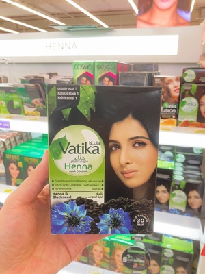 迪拜代购原装进口vatika印度海娜植物染剂染粉1盒6袋国内现货