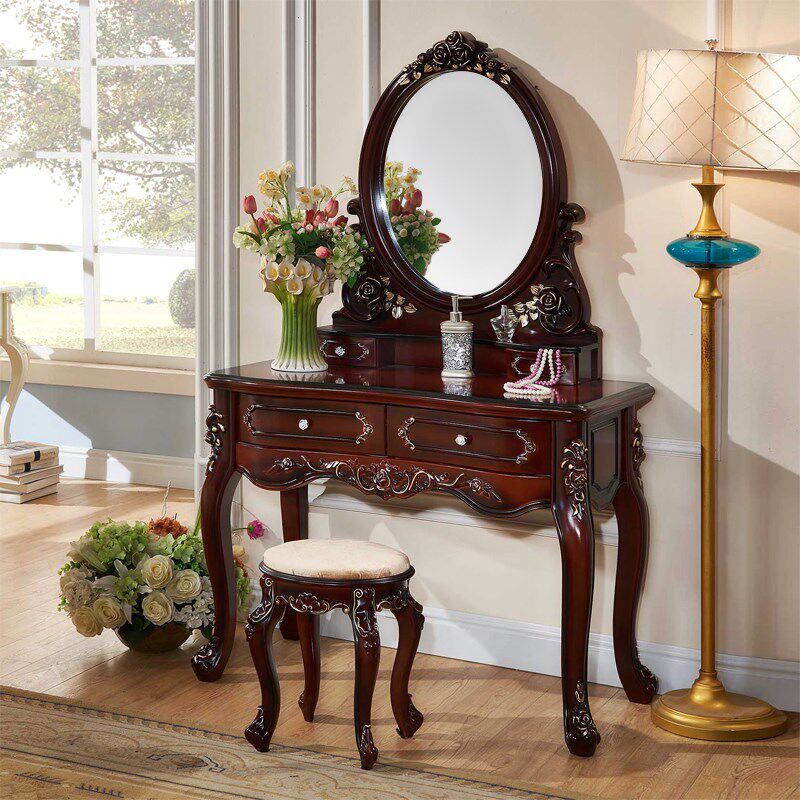 European style dresser Small apartment Reddish brown American style Retro Dressing table Neo-classical furniture Paint American style Dressersin the Residential furniture , Tables , Dressing/Desk  category - from Buy2taobao.com to provide professional Taobao agent buy service