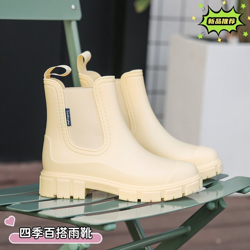 雨鞋新款女式雨靴中短筒防水胶鞋切尔西马丁时尚套鞋防滑厚底水鞋