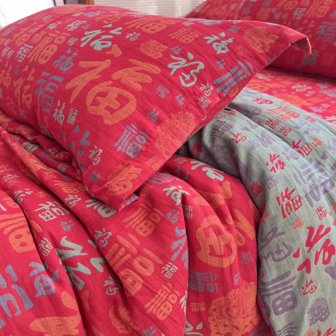 纯棉全棉提花纱布双层纱床单