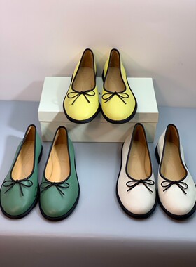 外贸原单2025早春新款真羊皮平底复古浅口文艺鞋女单鞋芭蕾舞鞋