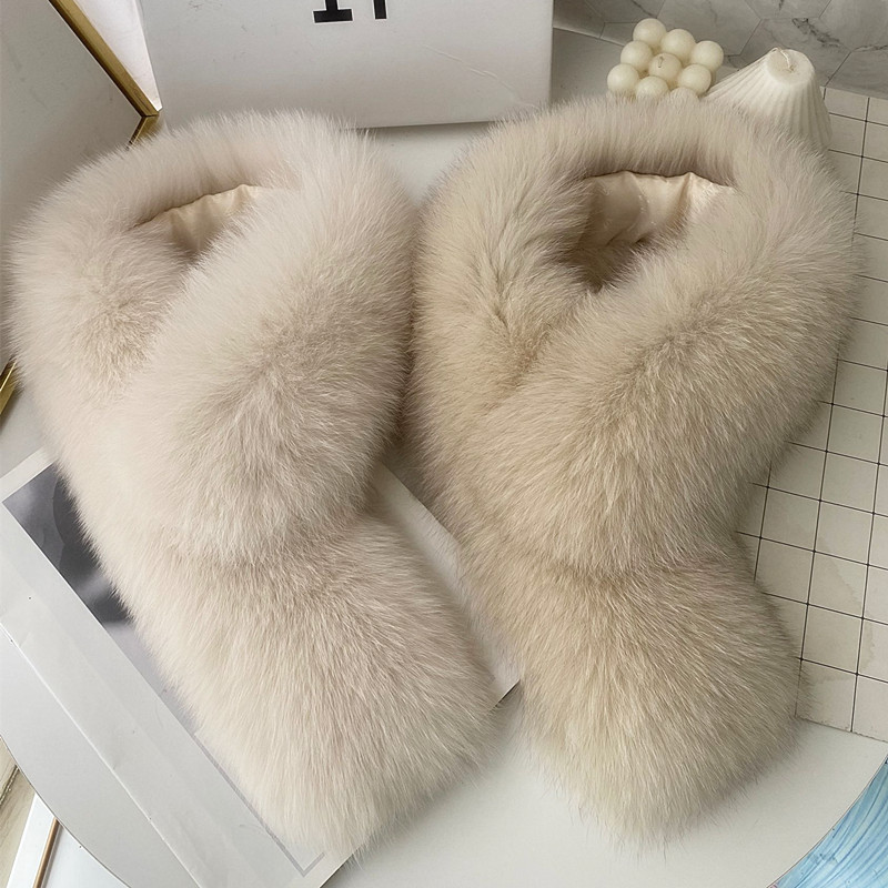 爆款狐狸毛围巾女冬季百搭加厚保暖毛毛皮草毛领子毛茸茸夹子围脖