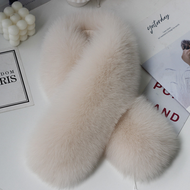 新款狐狸毛围巾加长纯色毛领子帽檐韩版冬季女皮草围脖夹子款包邮