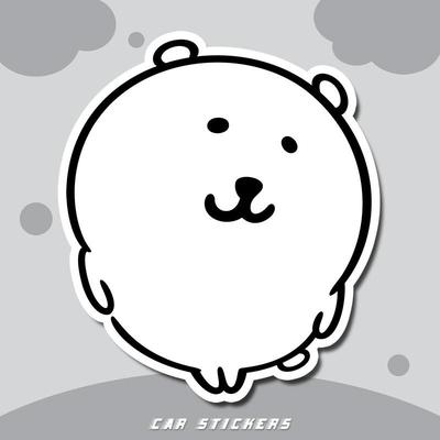卡通创意趣味鱼眼自嘲熊车贴