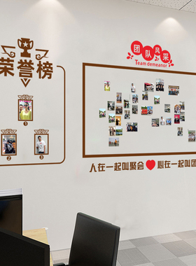 贴纸荣誉榜员工风采墙上布置
