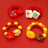 宠物新年毛球项圈蛇年春节围脖猫咪狗过年用品保暖红色喜庆装 饰品