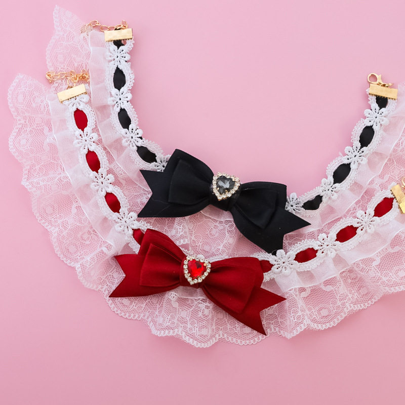 宠物项圈猫咪狗口水巾饰品蕾丝碎花朵蝴蝶结爱心水钻绅士高级婚礼