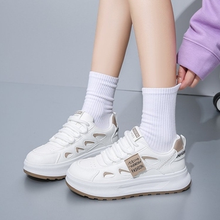 百搭爆款 白色球鞋 运动同款 真皮小白鞋 女鞋 秋季 学生韩版 女2025新款