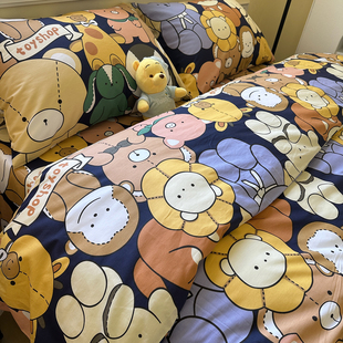 动物联盟全棉被套单件纯棉被罩卡通学生宿舍160x210被单180x220