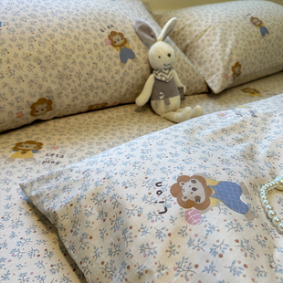 狮子座卡通纯棉床单单件床笠被套枕套全棉被罩学生宿舍三3四件套