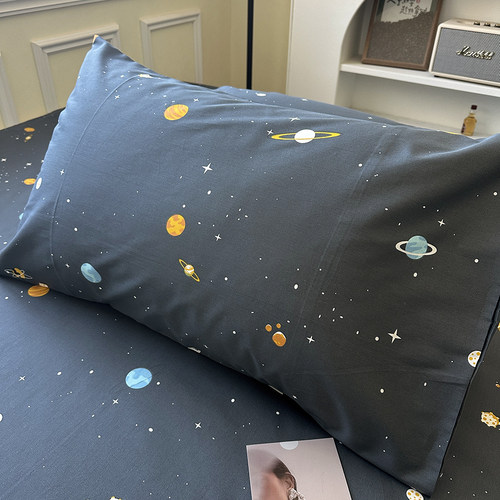 宇宙星球纯棉枕套一对单个家用单人全棉学生宿舍枕芯枕头套可定做