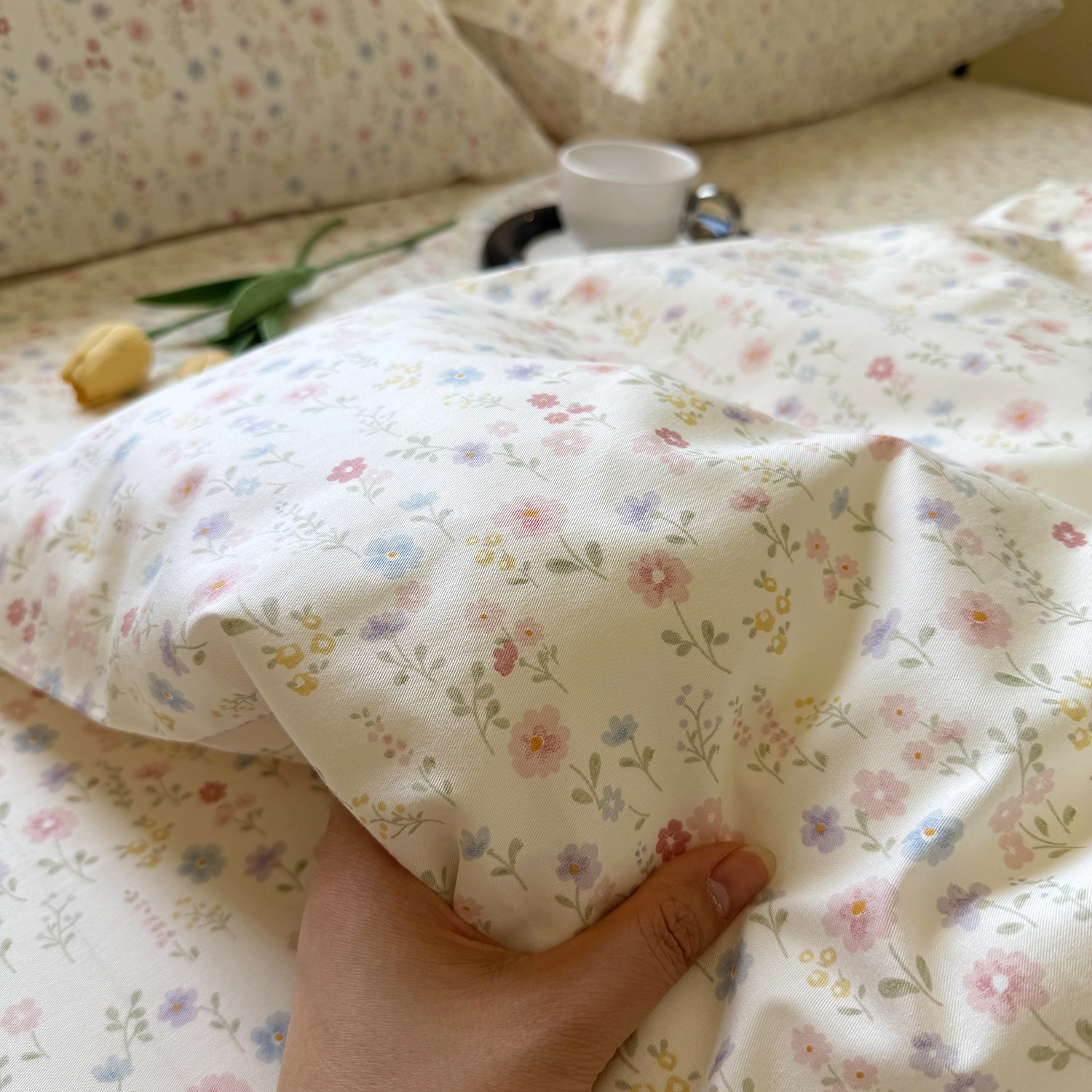 ins小清新碎花慢渡全棉床单被套床笠单件纯棉学生宿舍3四件套定制