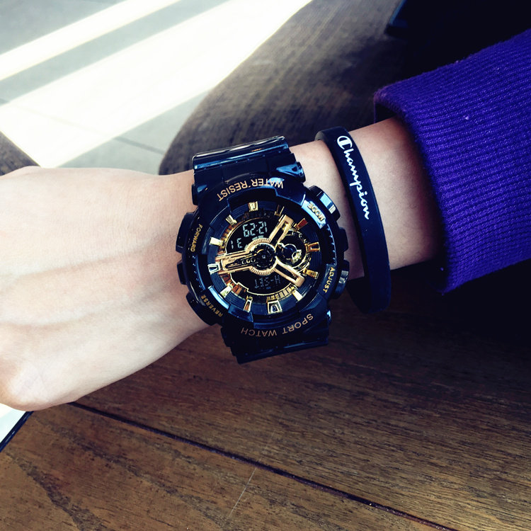 运动时尚韩版潮流ulzzang手表男女学生简约休闲多功能电子表防水