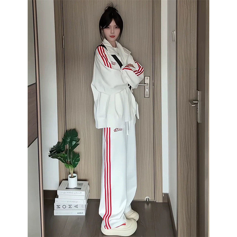 学院风运动服套装女秋季宽松显瘦时尚韩版学生卫衣休闲两件套跑步