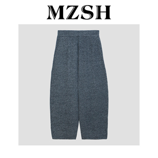 100绵羊毛百搭舒适松紧腰宽松弯刀裤 DLMZSH9921