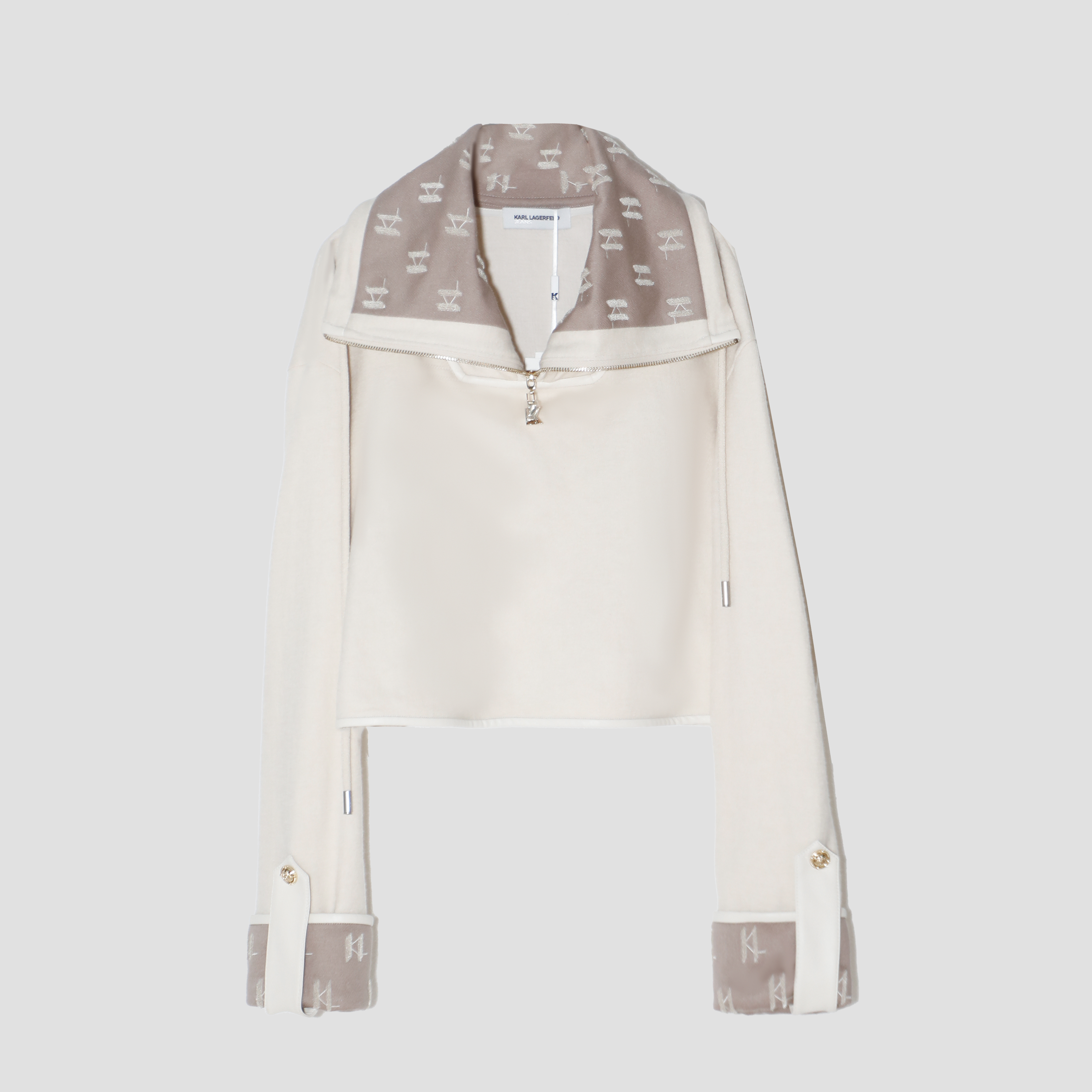 时尚宽松设计款运动风翻领卫衣DLLFY223