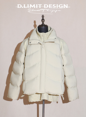 羊毛针织秋冬真两件拼接马甲保暖羽绒服DLBP121