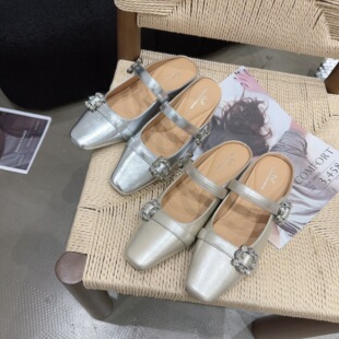 89-15夏季新品女一直带方头内增高包头拖鞋软底舒适百搭增高4cm潮