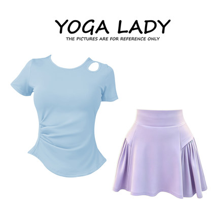 lulu同款瑜伽服上衣运动套装女夏新款跑步训练健身服防走光短裤
