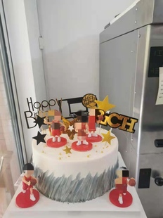 烘焙蛋糕装饰篮球球星男生生日派对灌篮高手摆件甜品台运动员装扮