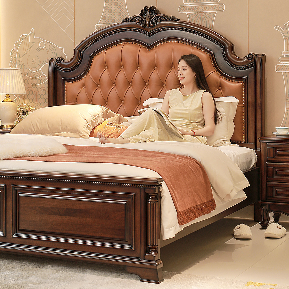 惠家名匠美式新古典双人软靠床