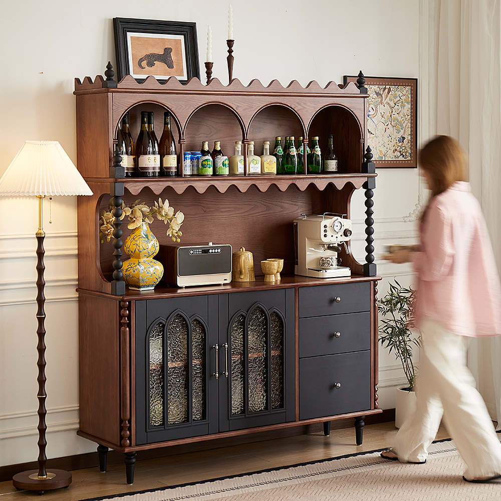 惠家名匠中古风红橡木组合餐边柜