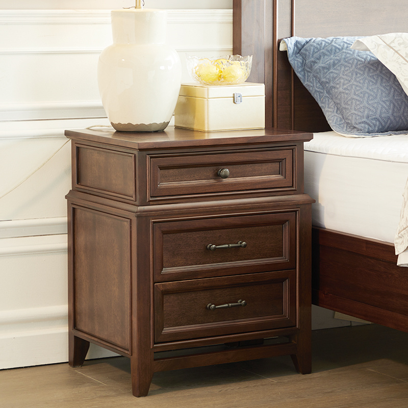 惠家名匠核桃木简约美式床头柜
