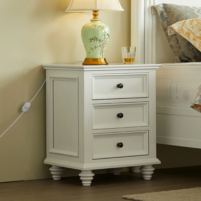 惠家名匠全实木简约美式床头柜