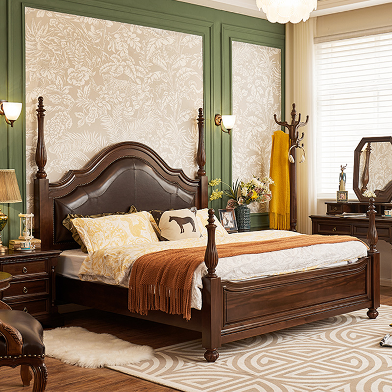 惠家名匠美式桃花心木全实木床