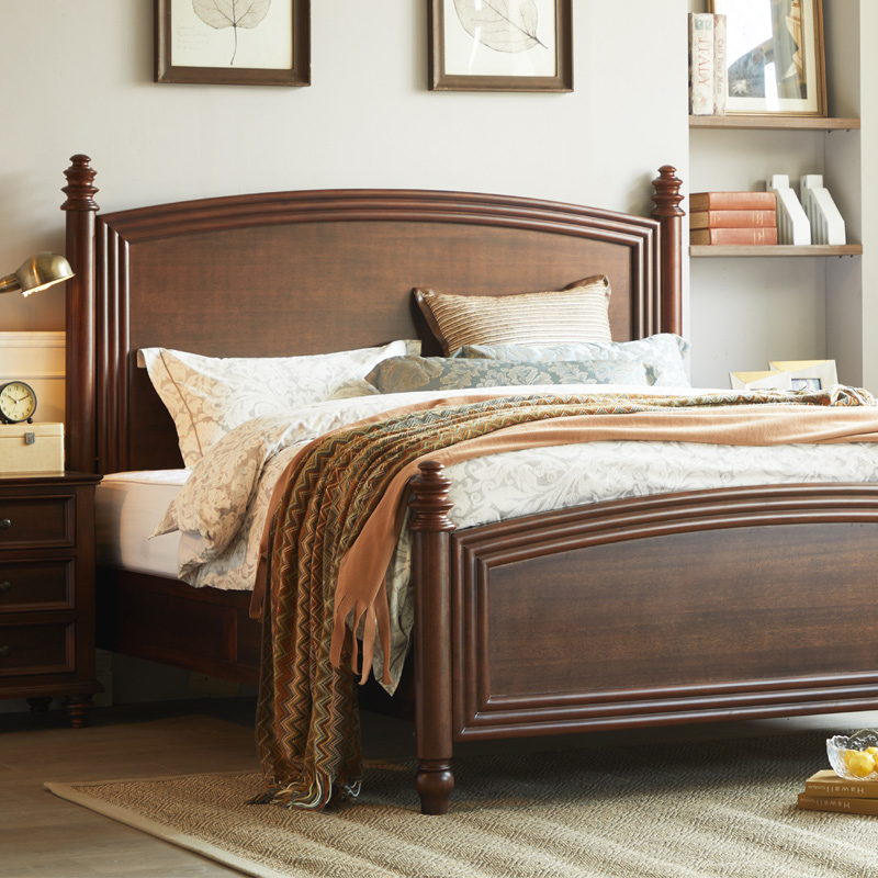 全实木床惠家名匠核桃木美式