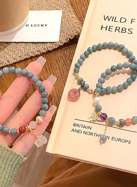 好运平安新中式手链女缅甸玉石蝴蝶平安扣串珠手绳高级感闺蜜礼物