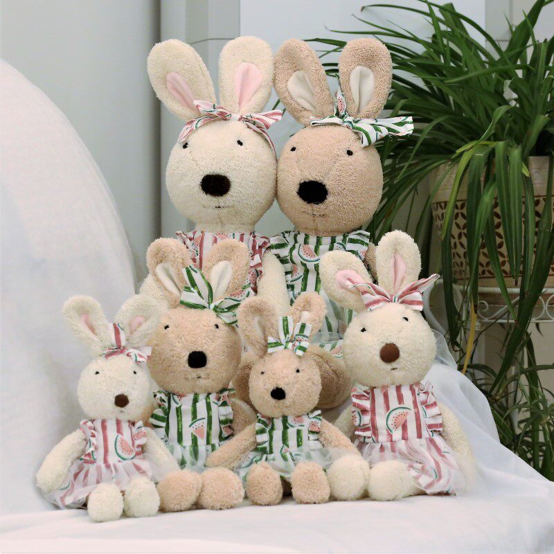 ㊣苏克雷兔法国兔毛绒玩具兔公仔西瓜装款