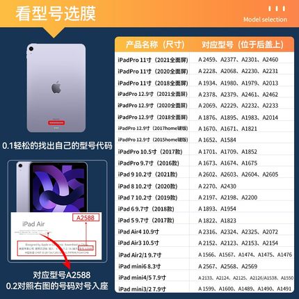 适用iPad5/6钢化膜9.7英寸苹果ipad7全屏2/3/4平板电脑全屏覆盖防抗蓝光防爆保护贴膜抗蓝光防指纹玻璃屏幕膜