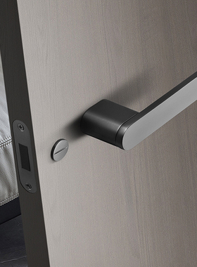 生态门锁室内磁吸静音意式极简门锁黑色卧室房门锁全套简约门把手